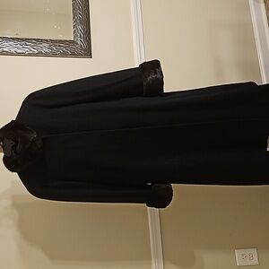 J.Perry For Marvin Richards Black 100% Wool Trench Coat